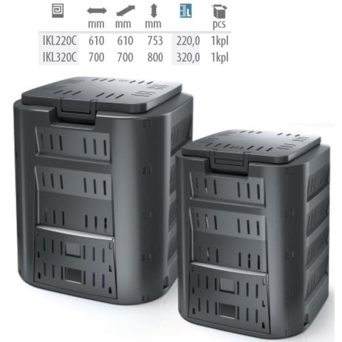 KOMPOSTOWNIK OGRODOWY COMPOGREEN 220L