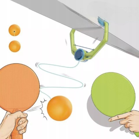 Ping Pong Podwieszany dla Dzieci i Dorosłych + 6 Piłek 2 Rakietki gra