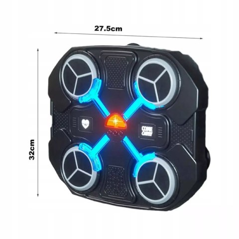 Tarcza Bokserska Muzyczna Bluetooth LED Smart Trening 3 Tryby Czarna