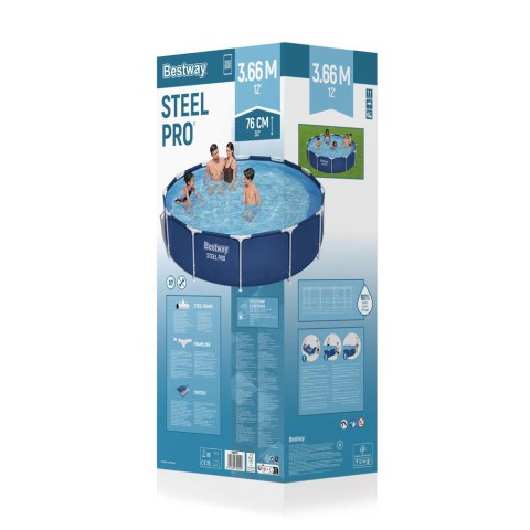 Basen ogrodowy stelażowy 366 x 76 cm zestaw Bestway 56681