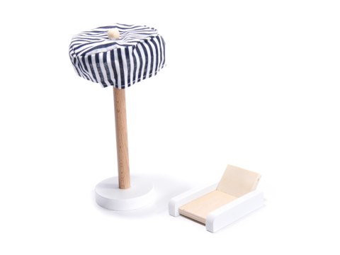 Domek dla lalek drewniany MDF mebelki 78cm biały LED