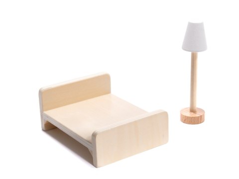 Domek dla lalek drewniany MDF mebelki 78cm biały LED