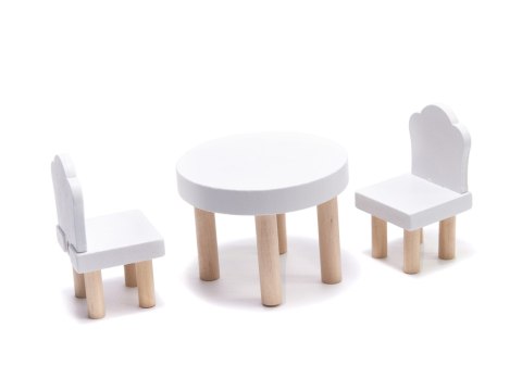 Domek dla lalek drewniany MDF mebelki 78cm biały LED
