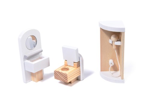 Domek dla lalek drewniany MDF mebelki 78cm biały LED