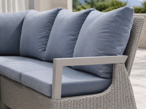 Meble Ogrodowe Rattan Narożniki + Regulowany Stół z Blate