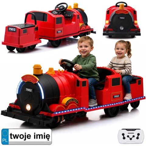 Pociąg na akumulator dla dziecka lokomotywa+wagonik dźwięki światła PA0348