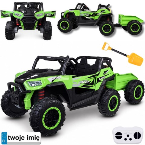 Auto na akumulator dla dziecka dwuosobowy BUGGY 4x4 przyczepa PA0342