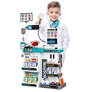 Duży Zestaw Lekarski Stolik Medyczny Doktor Światła Dźwięki Akcesoria 61el.