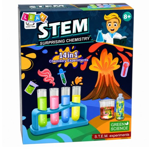 Zestaw Edukacyjny Doświadczalny Mały Chemik 14w1 Eksperymenty Wulkan