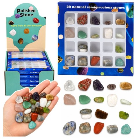 Zestaw Minerały Półszlachetne Kamienie Kolekcjonerskie Edukacyjne 20 szt.