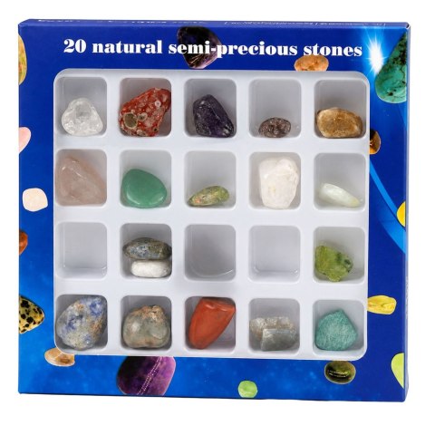 Zestaw Minerały Półszlachetne Kamienie Kolekcjonerskie Edukacyjne 20 szt.