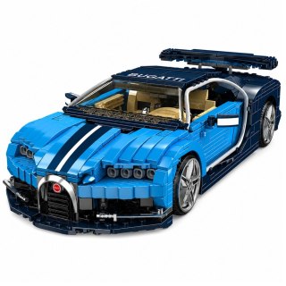 Klocki Konstrukcyjne Samochód Sportowy Bugatth Niebieski 1212 el.