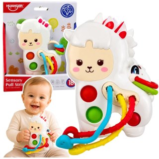 Zabawka Sensoryczna Dla Malucha Lama Ze Sznurkami Pop-It Koraliki