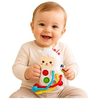 Zabawka Sensoryczna Dla Malucha Lama Ze Sznurkami Pop-It Koraliki