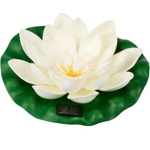 LAMPA SOLARNA LILIA WODNA LOTOS 18CM BIAŁA