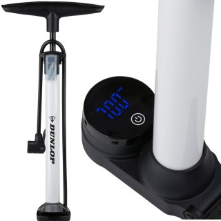 POMPKA WARSZTATOWO - ROWEROWA DUNLOP 174Psi (12Bar) Z ELEKTRONICZNYM MANOMETREM SKŁADANA PODSTAWA
