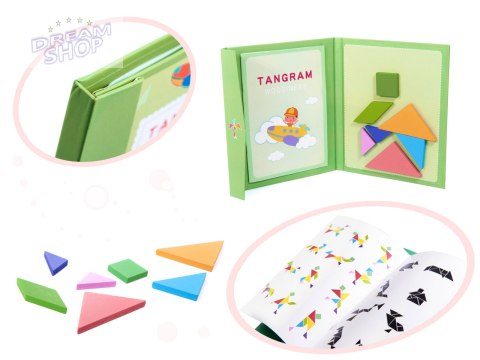 Książeczka magnetyczna układanka klocki 3D tangram Książeczka magnetyczna układanka klocki 3D tangram