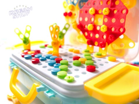 Puzzle Klocki w walizce + wkrętarka 258 el. Puzzle Klocki w walizce + wkrętarka 258 el.