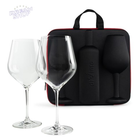 Etui na wino i 2 kieliszki zestaw prezent na ślub Etui na wino i 2 kieliszki zestaw prezent na ślub
