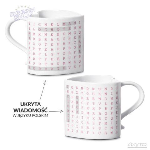 Zaskakujący Kubek Wykreślanka dla niej niego serce