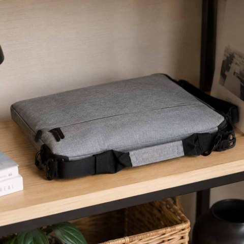 Torba na laptopa 15,6 cali etui pokrowiec z paskiem teczka damska męska mocna szara