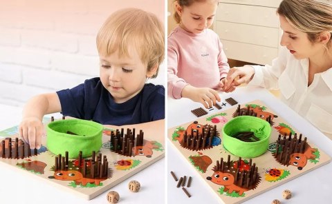 Drewniana Gra Montessori Jeż Edukacyjna Gra Matematyczna nauka liczenia