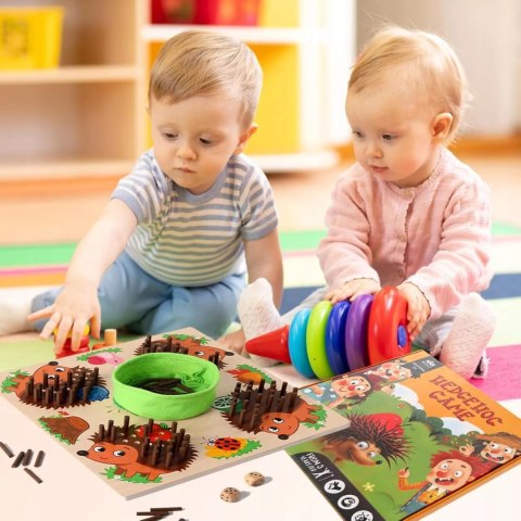 Drewniana Gra Montessori Jeż Edukacyjna Gra Matematyczna nauka liczenia