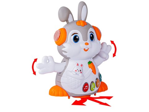 Interaktywny Edukacyjny Królik Muzyczny Króliczek Gra Tańczy Jeździ Śpiewa Świeci JASNY SZARY