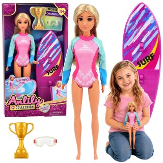 Lalka Anlily Surferka W Kombinezonie Z Deską Surfingową Akcesoria Zestaw