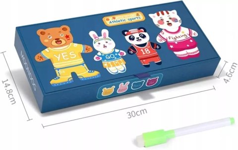 Magnetyczna Układanka Montessori Ubieranie Misiów Tablica