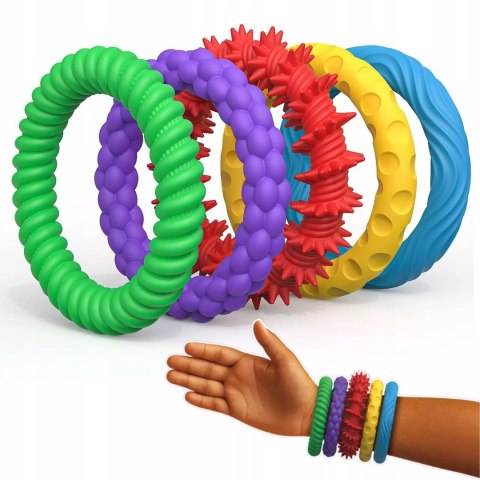 Sensoryczne bransoletki antystresowe fidget SI dla dzieci 5 szt.