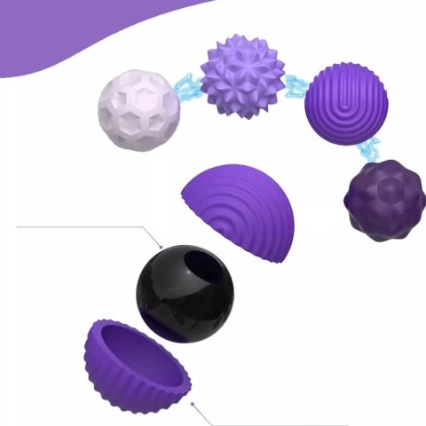 KULKI SENSORYCZNE Magnetyczne Antystresowe 4 sztuki Fioletowe z Etui