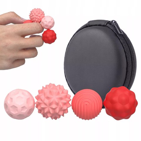 Magnetyczne kulki sensoryczne antystresowe z etui ADHD ASD SI 4 szt różowe