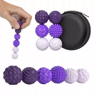 Magnetyczne kulki sensoryczne antystresowe z etui ADHD ASD SI 6 szt fiolet