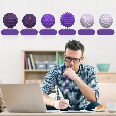 Magnetyczne kulki sensoryczne antystresowe z etui ADHD ASD SI 6 szt fiolet