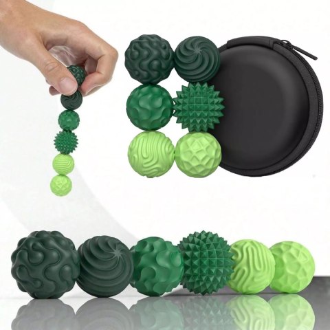 Magnetyczne kulki sensoryczne antystresowe z etui ADHD ASD SI 6 szt zielone