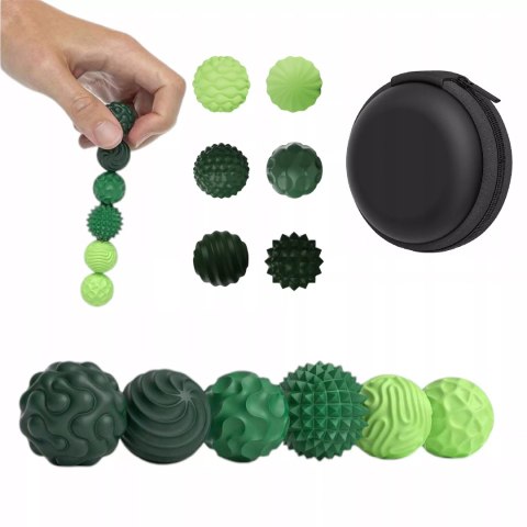 Magnetyczne kulki sensoryczne antystresowe z etui ADHD ASD SI 6 szt zielone