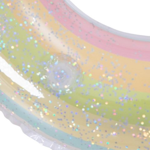 KÓŁKO DO PŁYWANIA 90CM TĘCZA BROKAT ZIELONY 35644