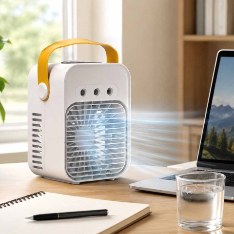 Klimatyzator klimator przenośny wentylator biurkowy nawilżacz USB biały