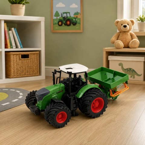Traktor Rolniczy Farmerski z Siewnikiem Gumowe Koła Maszyna Rolnicza 1:24