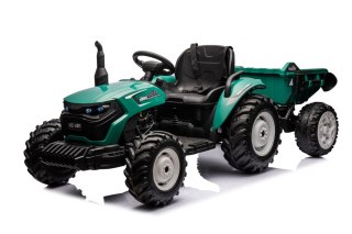 Traktor Na Akumulator HC-306 Z Przyczepą Ciemno Zielony 24V