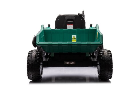 Traktor Na Akumulator HC-306 Z Przyczepą Ciemno Zielony 24V