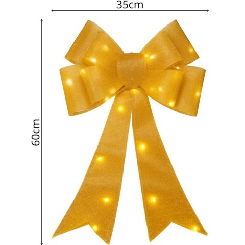 KOKARDA DEKORACYJNA 60CM ZŁOTA 25 LED