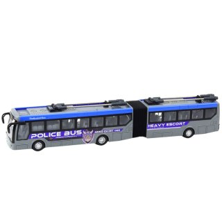Autobus Policyjny Przegubowy Zdalnie Sterowany RC Światła Szary 1:32