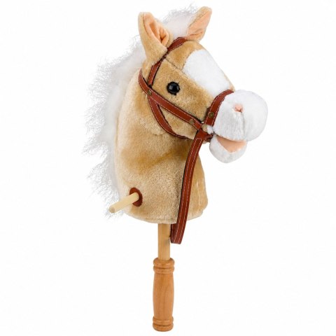 Hobby Horse Koń Na Kiju Głowa Konia Dźwięki Galopu Rżenia Beżowy 100 cm