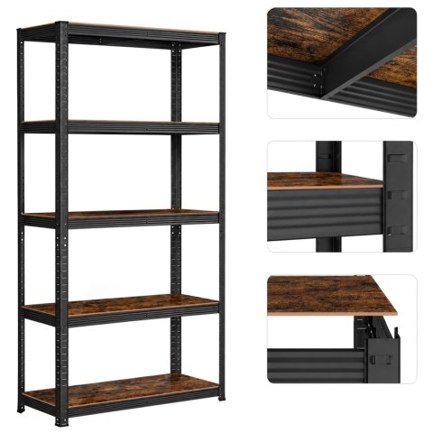 Regał magazynowy 5 poziomów loftowy180x90x40 nośność 875 kg