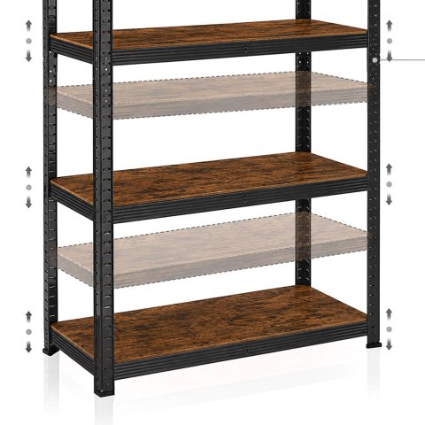 Regał magazynowy 5 poziomów loftowy180x90x40 nośność 875 kg