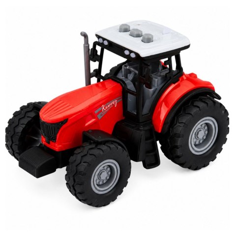 Traktor z Przyczepą Do Transportu Zwierząt Figurki Krów Światła Dźwięki 4 el.