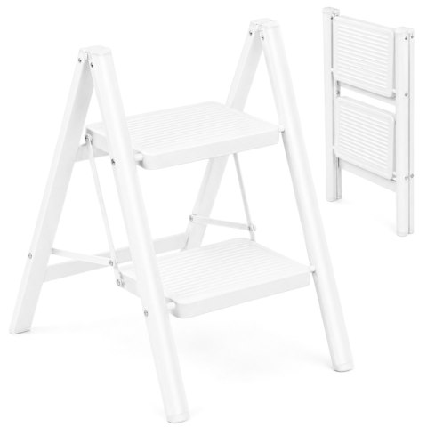 Drabinka składana metalowa EASYSTEP 2 stopniowa WHITE