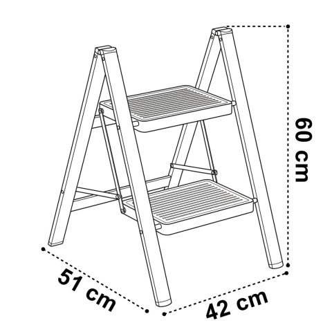 Drabinka składana metalowa EASYSTEP 2 stopniowa WHITE
